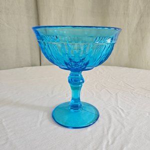 Glass Pedestal Candy Dish Light Blue